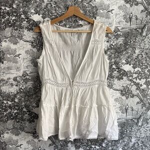 100% Cotton White Sleeveless Top